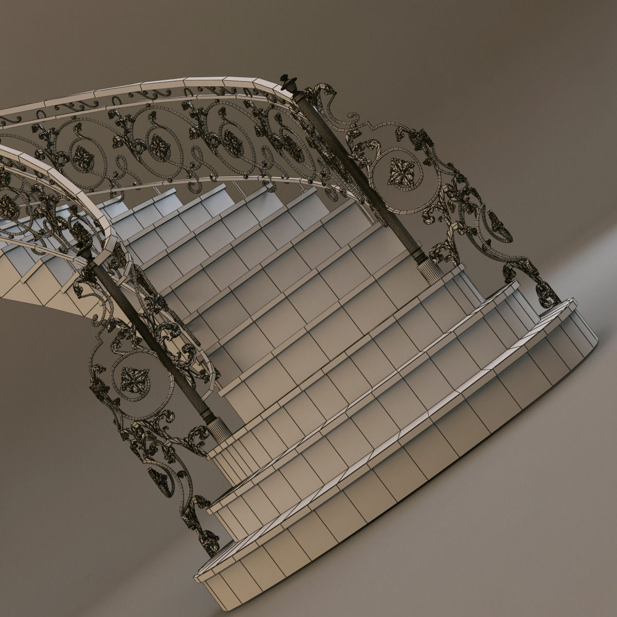 classical Staircase 3D model_5