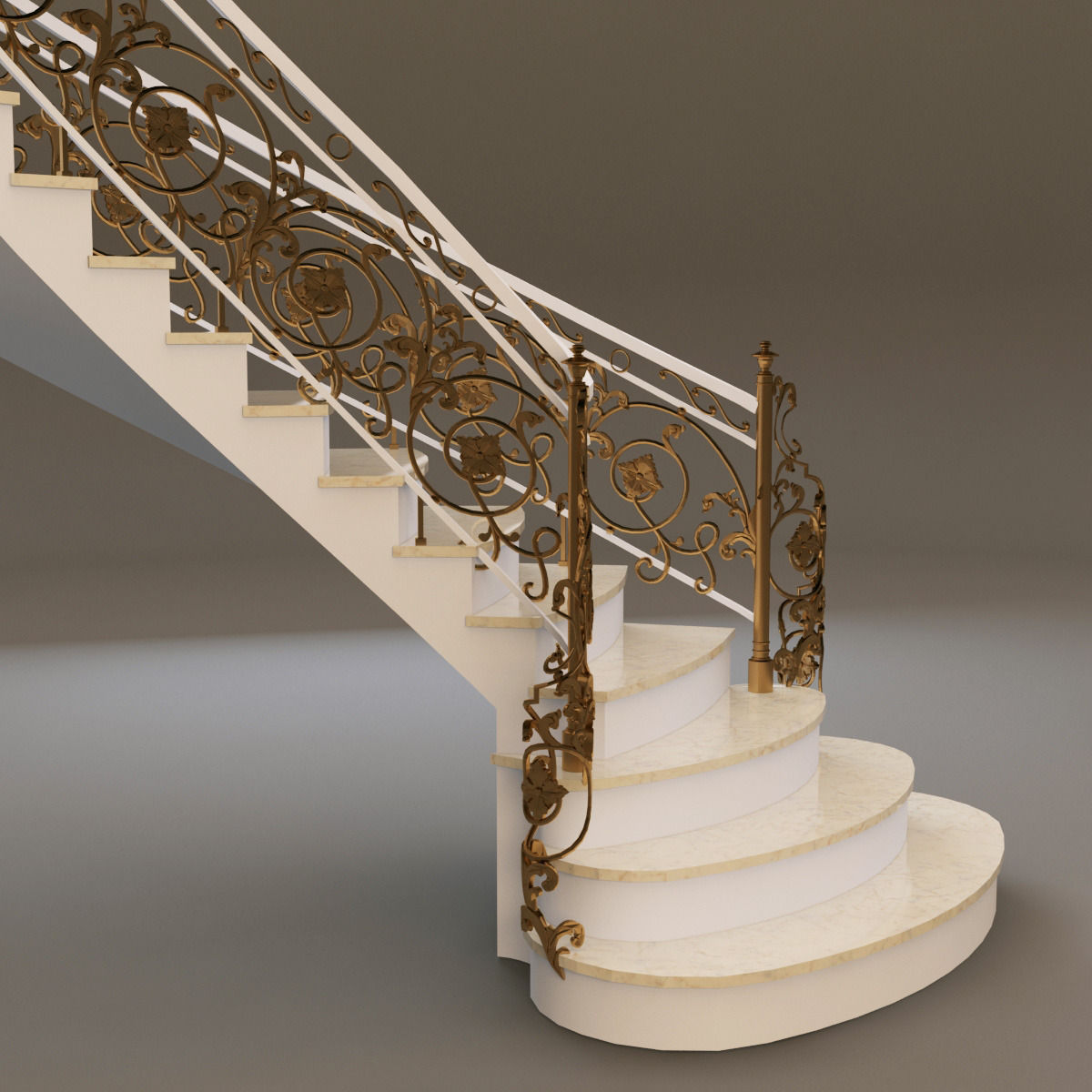 classical Staircase 3D model_1
