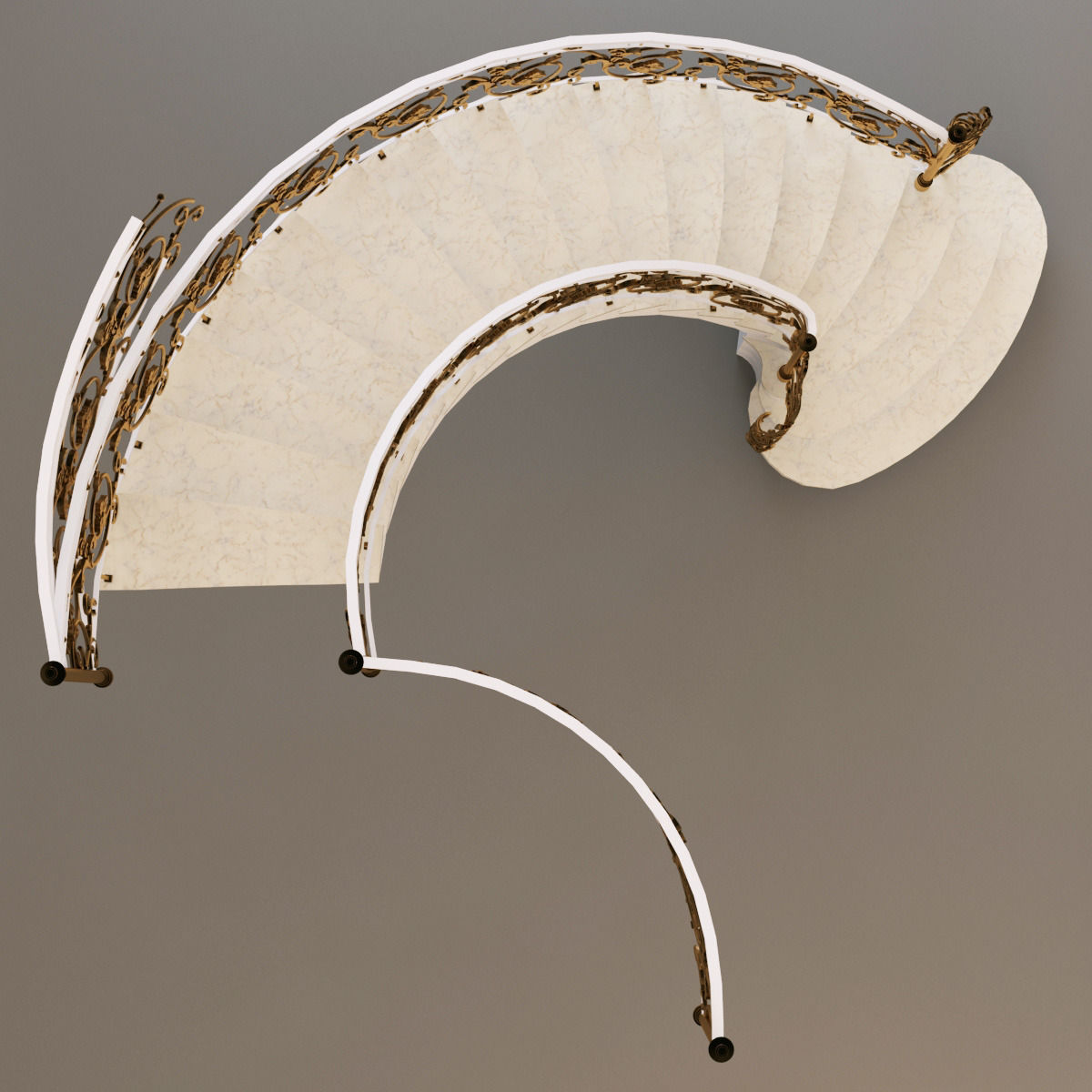 classical Staircase 3D model_2