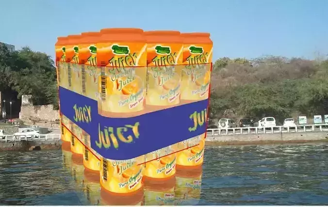 24 PCS ORANGE JUICE CAN SET Low-poly 3D model