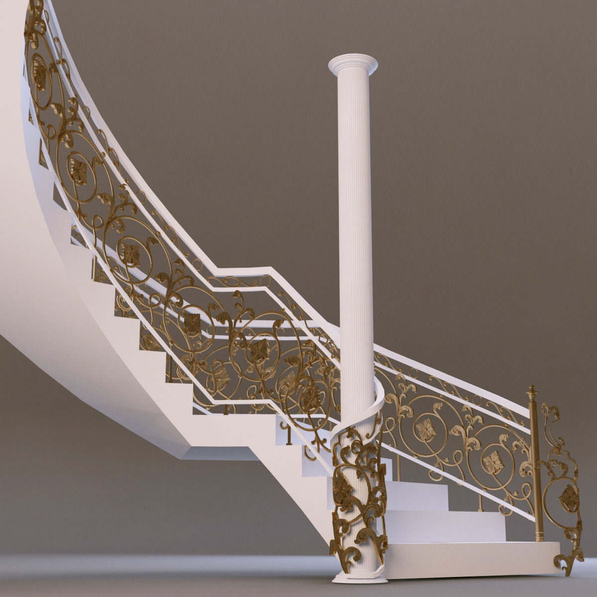 classical staircase 2 3D model_2