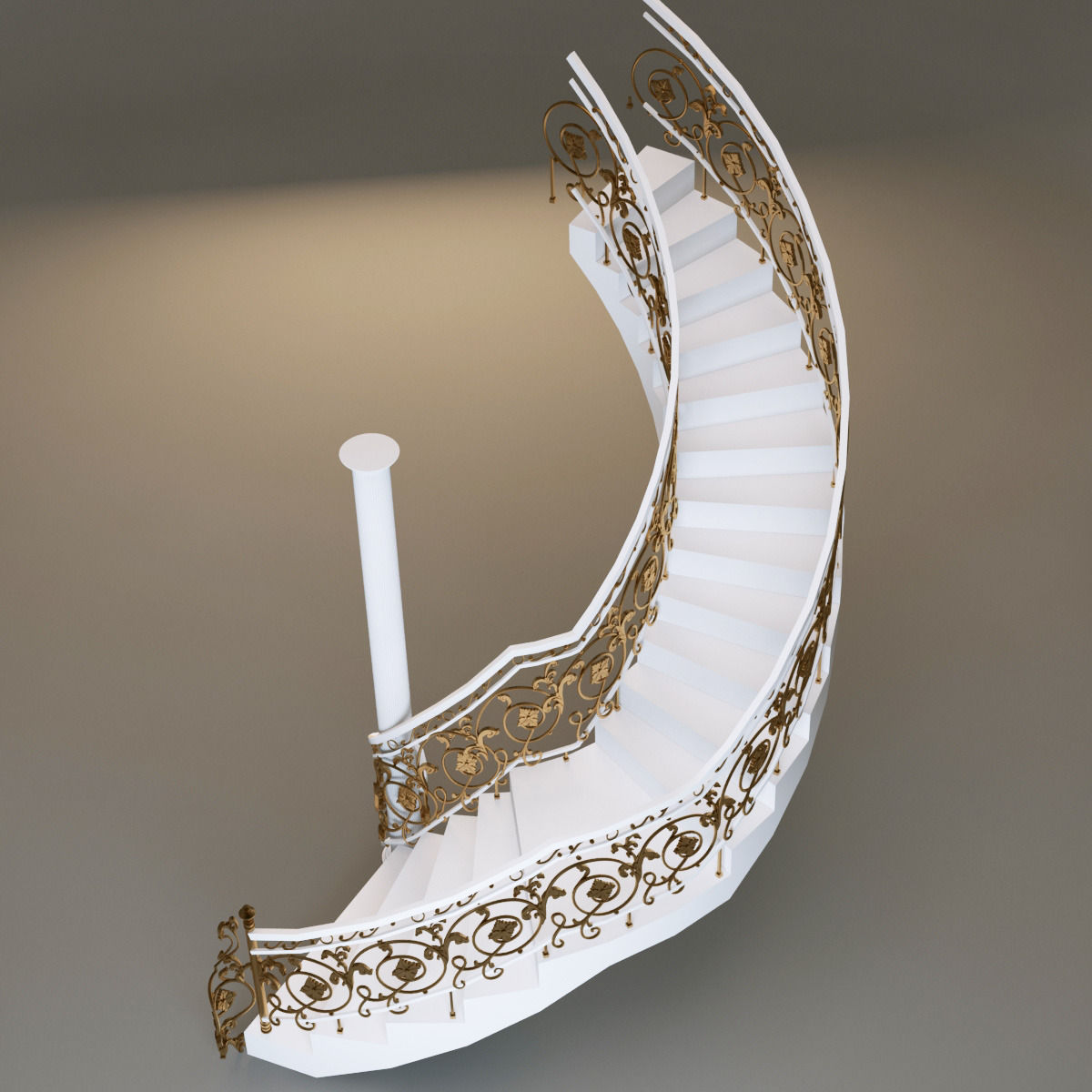 classical staircase 2 3D model_3