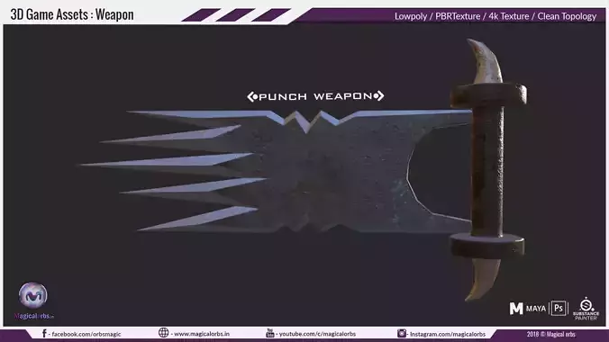 Punch-Weapon-01 metal sword with spikes