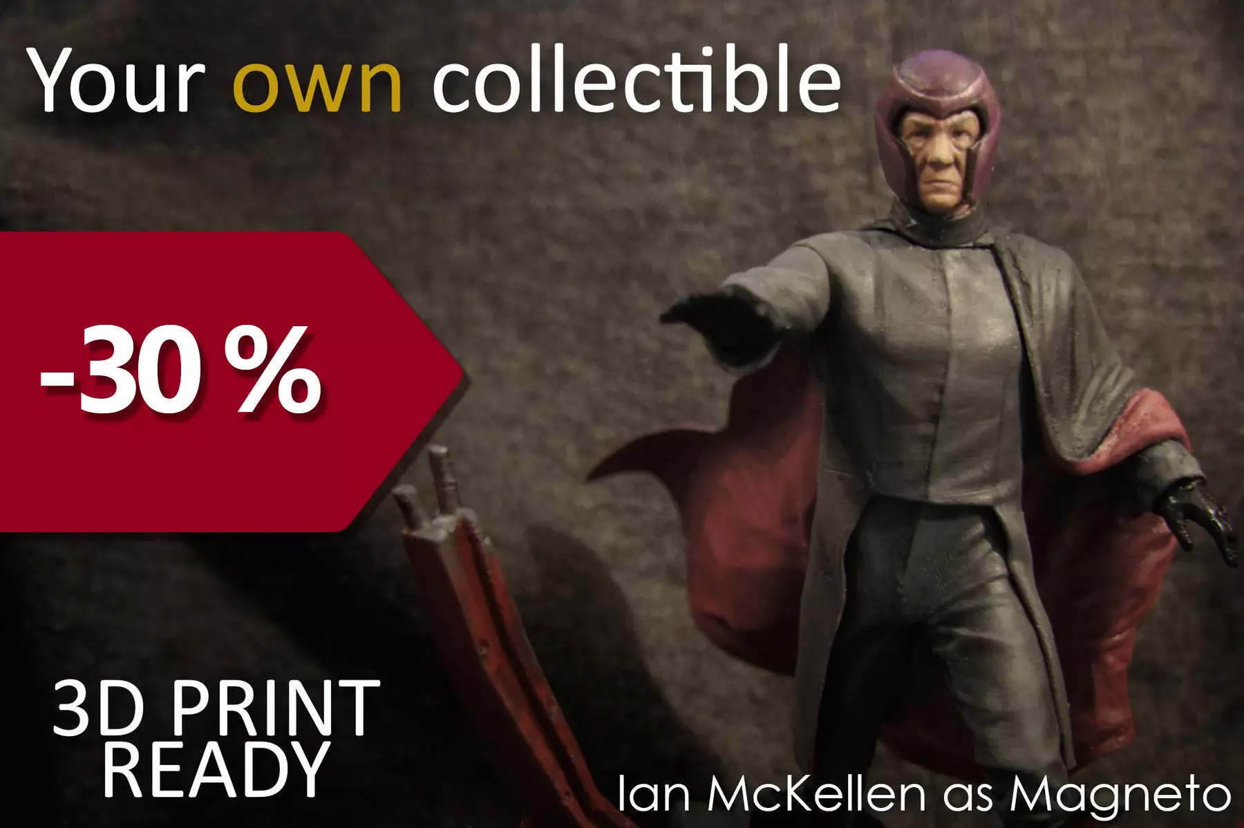 Ian McKellen as Magneto 3D print model