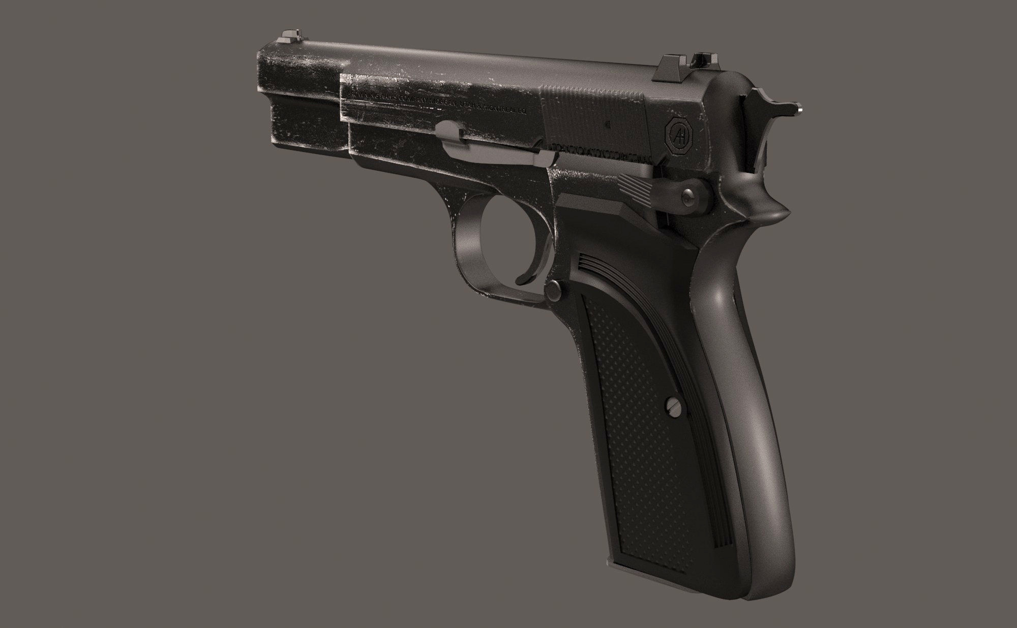 M3 Browning Hand gun 3D model_3