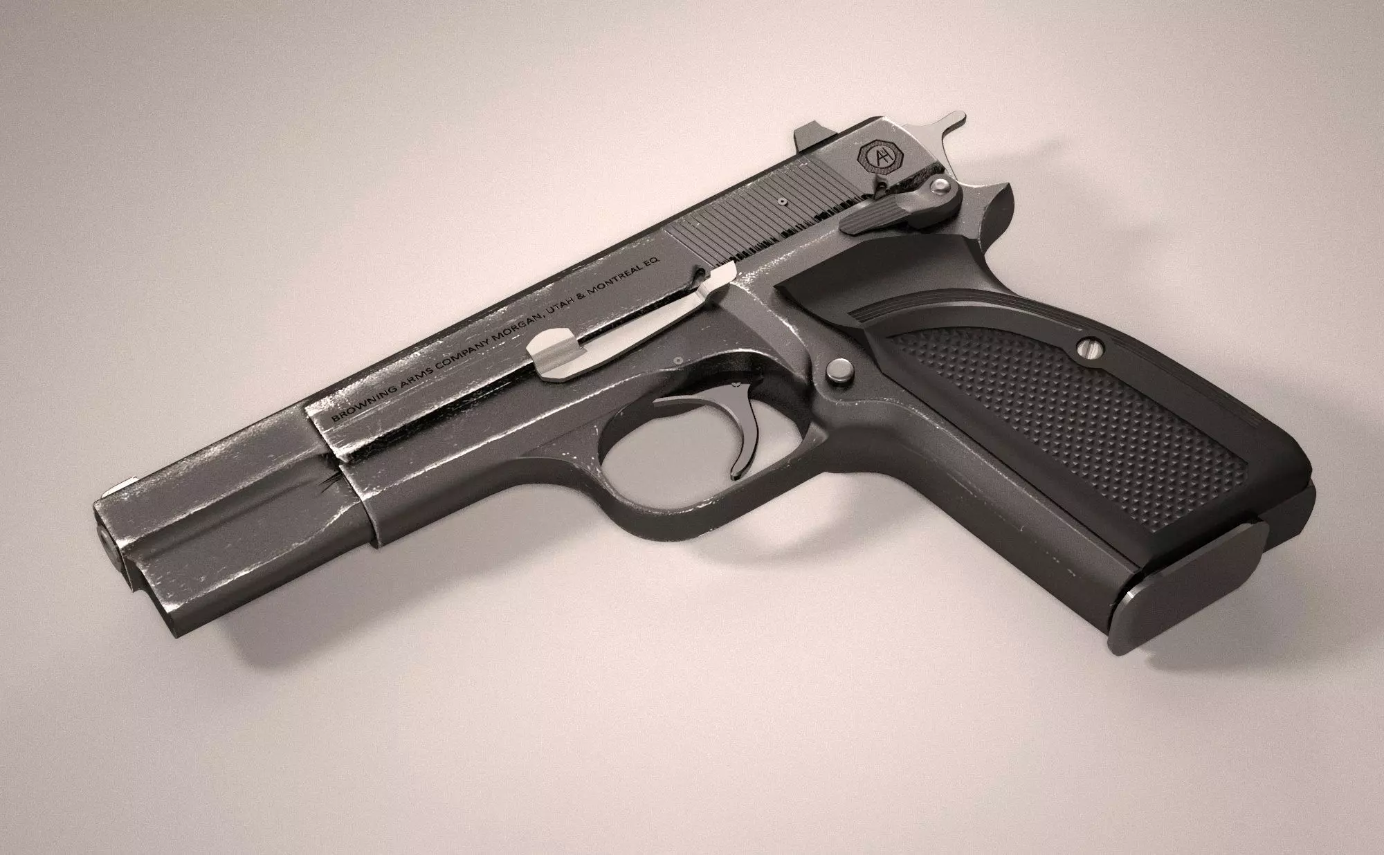 M3 Browning Hand gun 3D model_0