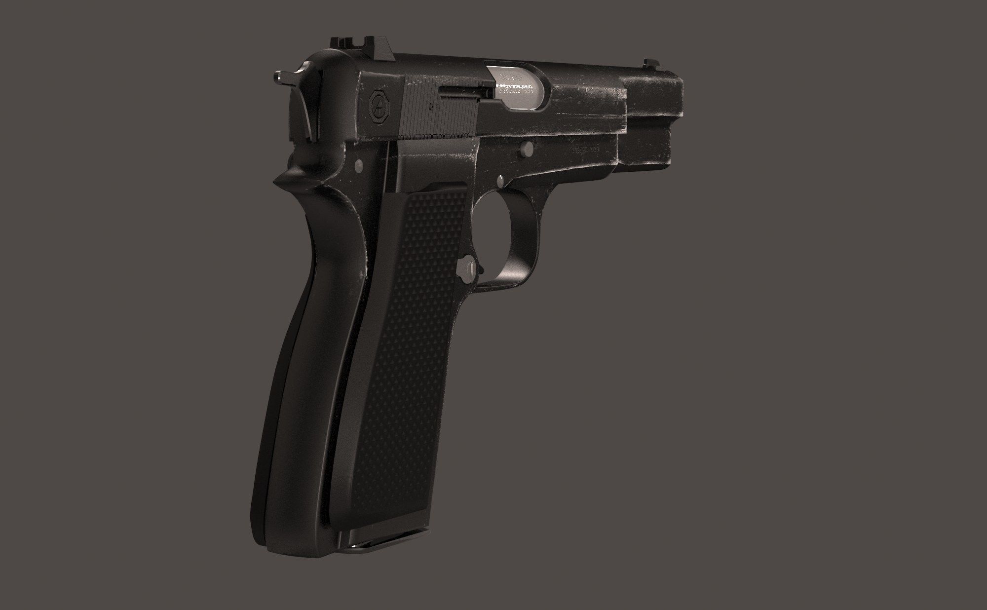 M3 Browning Hand gun 3D model_4