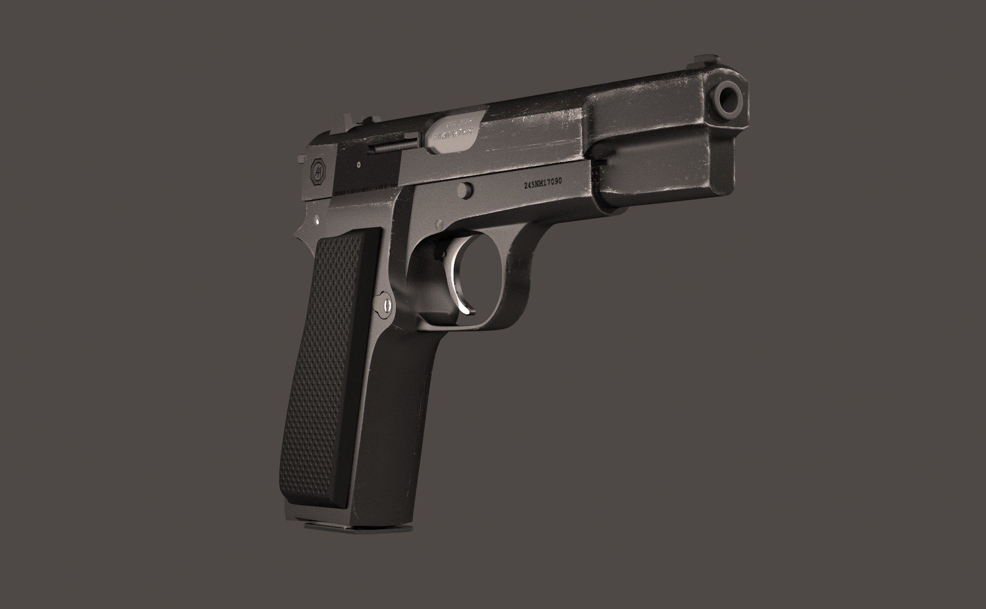 M3 Browning Hand gun 3D model_6