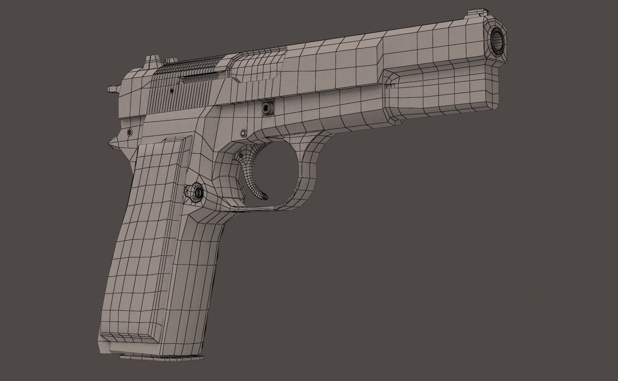 M3 Browning Hand gun 3D model_12