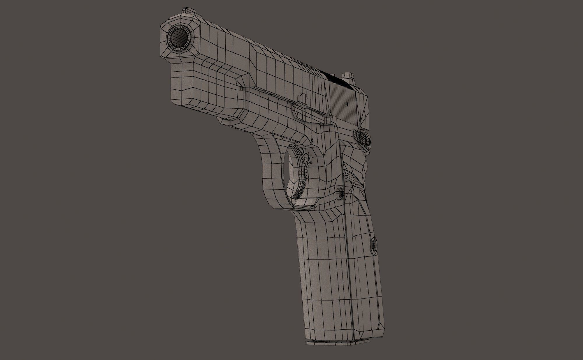 M3 Browning Hand gun 3D model_9