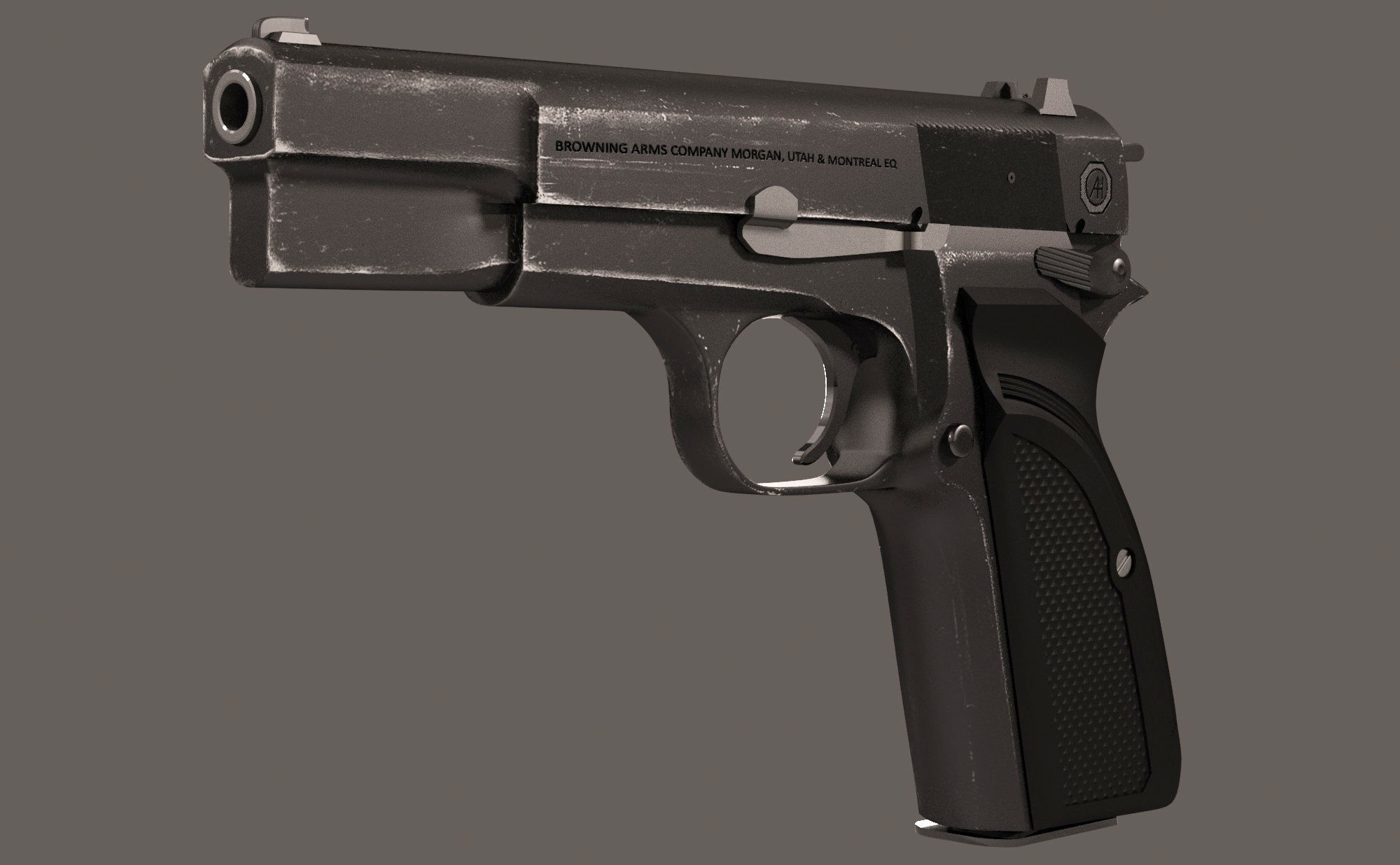 M3 Browning Hand gun 3D model_1