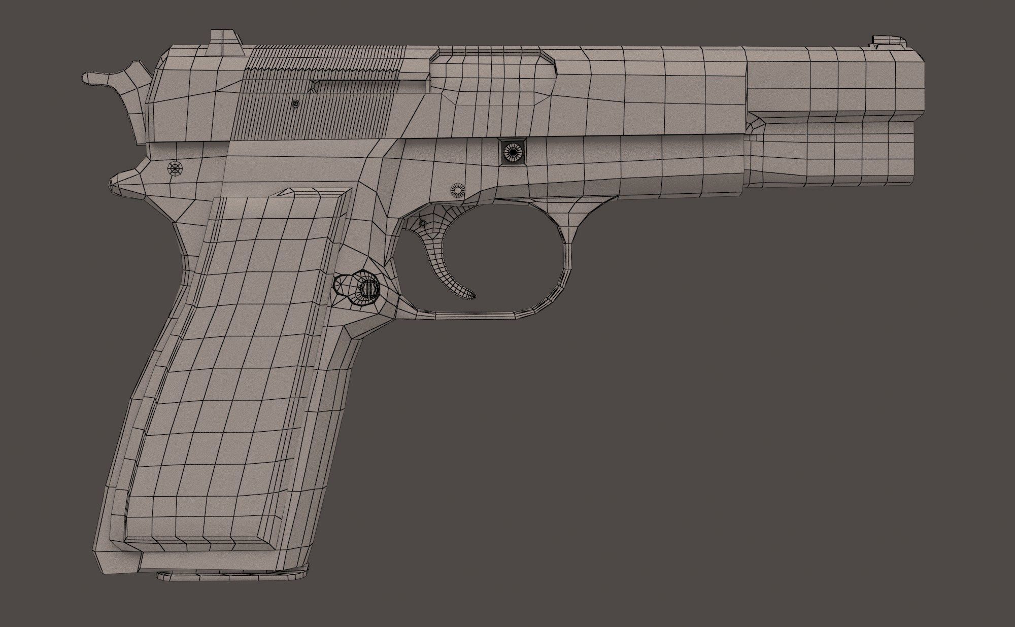 M3 Browning Hand gun 3D model_8