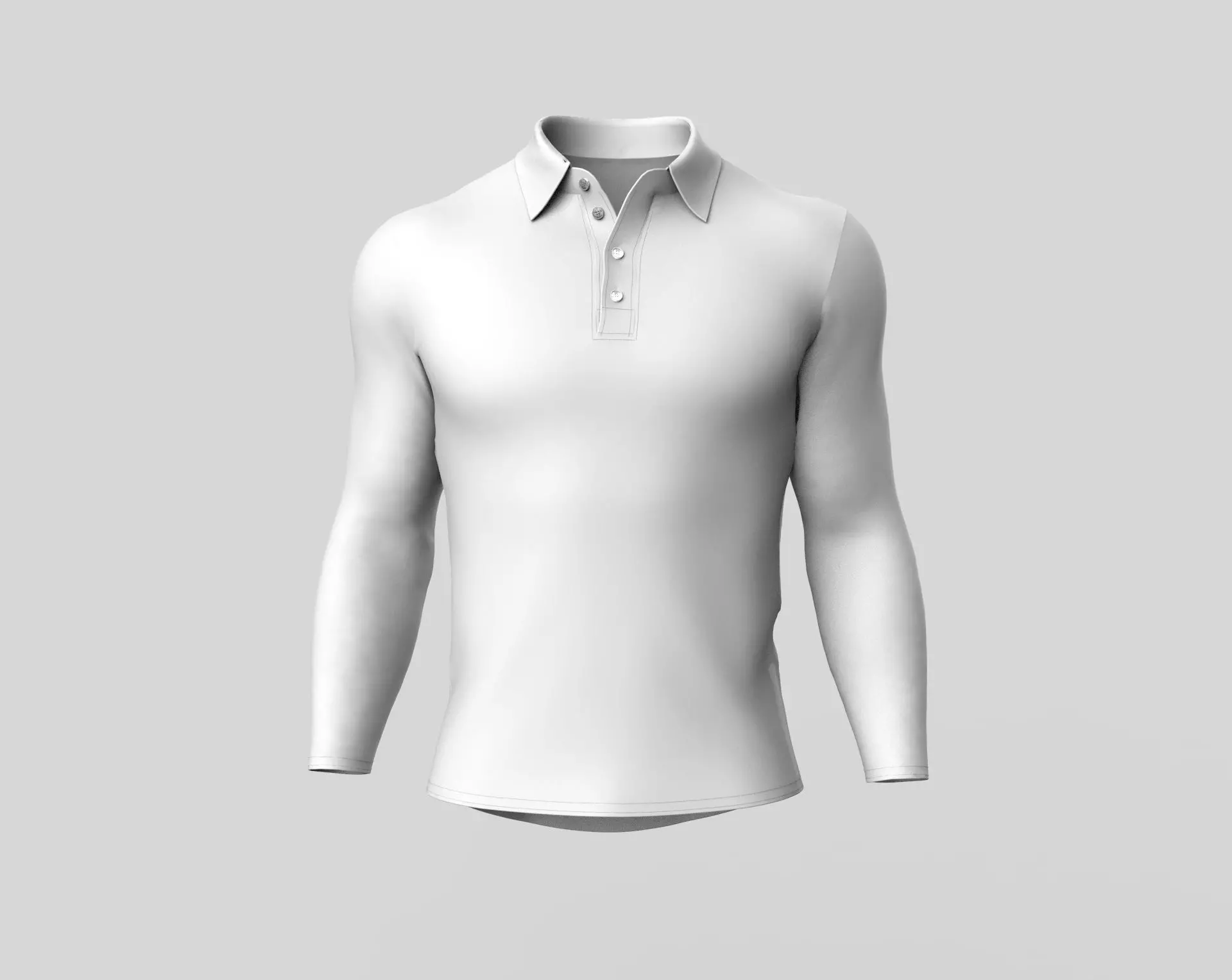 Mens Long Sleeve Polo Shirt 3D model