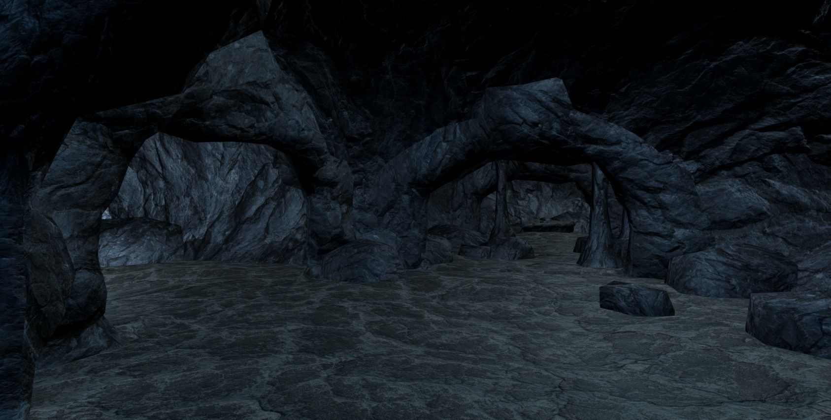 Modular cave kit Low-poly 3D model_4
