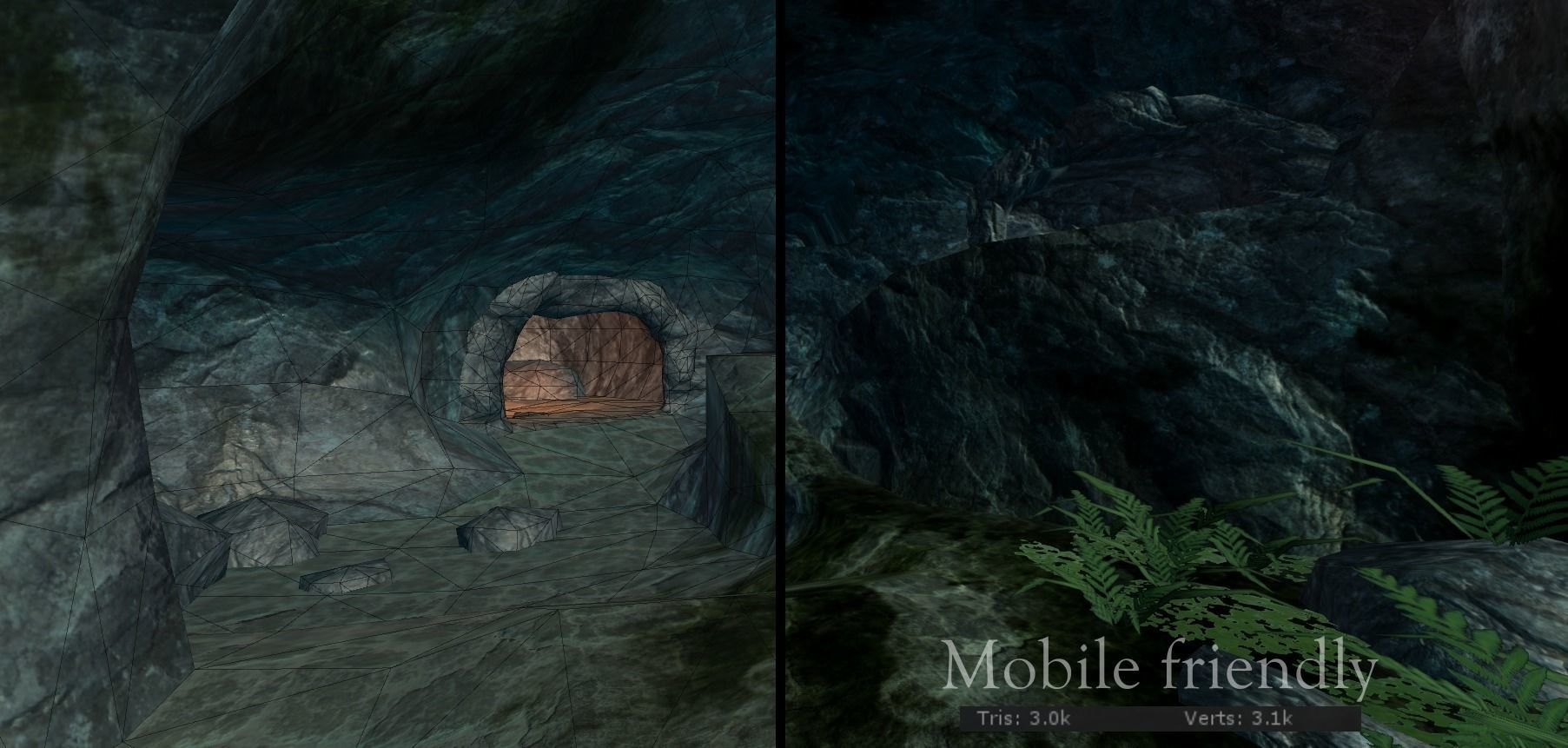 Modular cave kit Low-poly 3D model_5