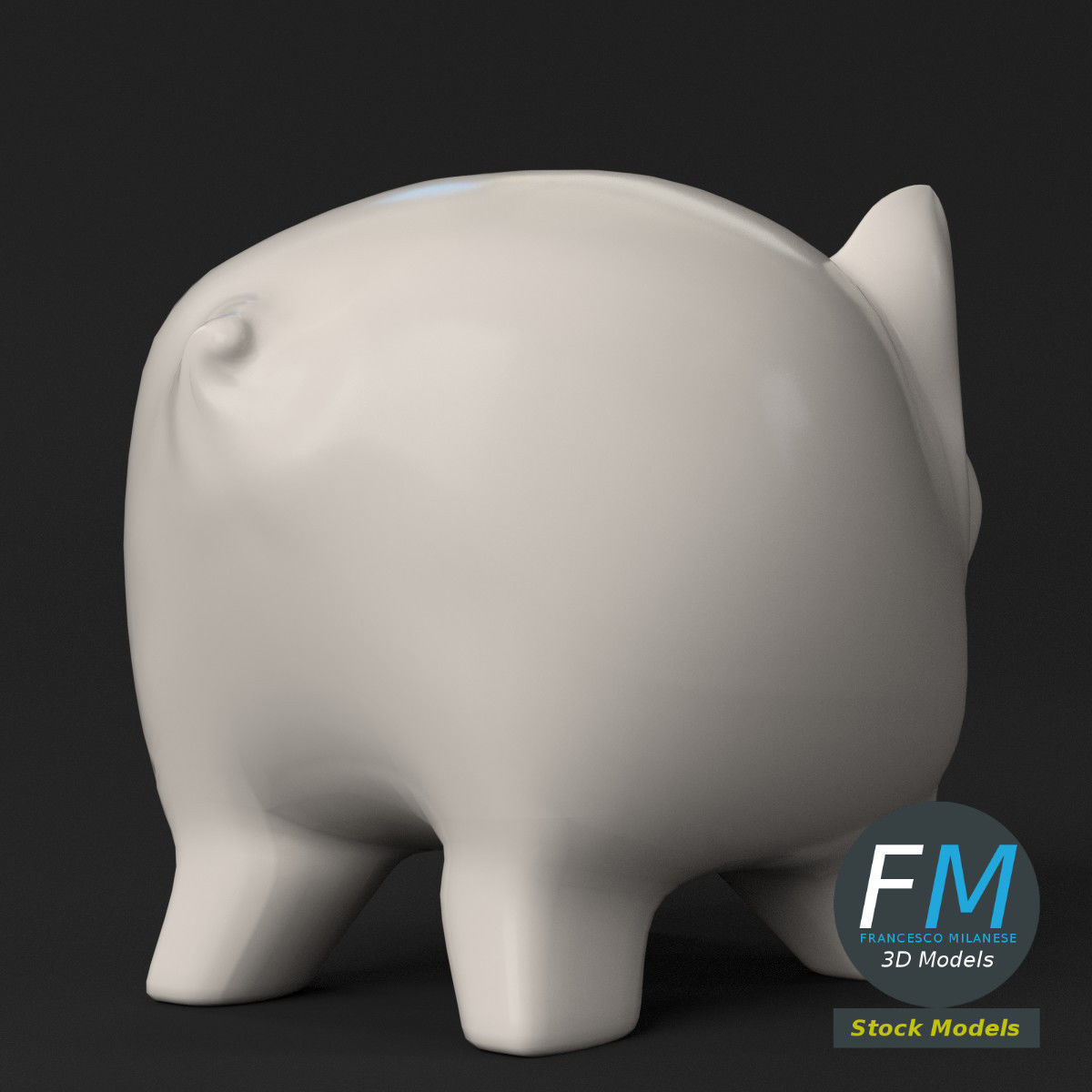 Piggy bank money box 3D model_5