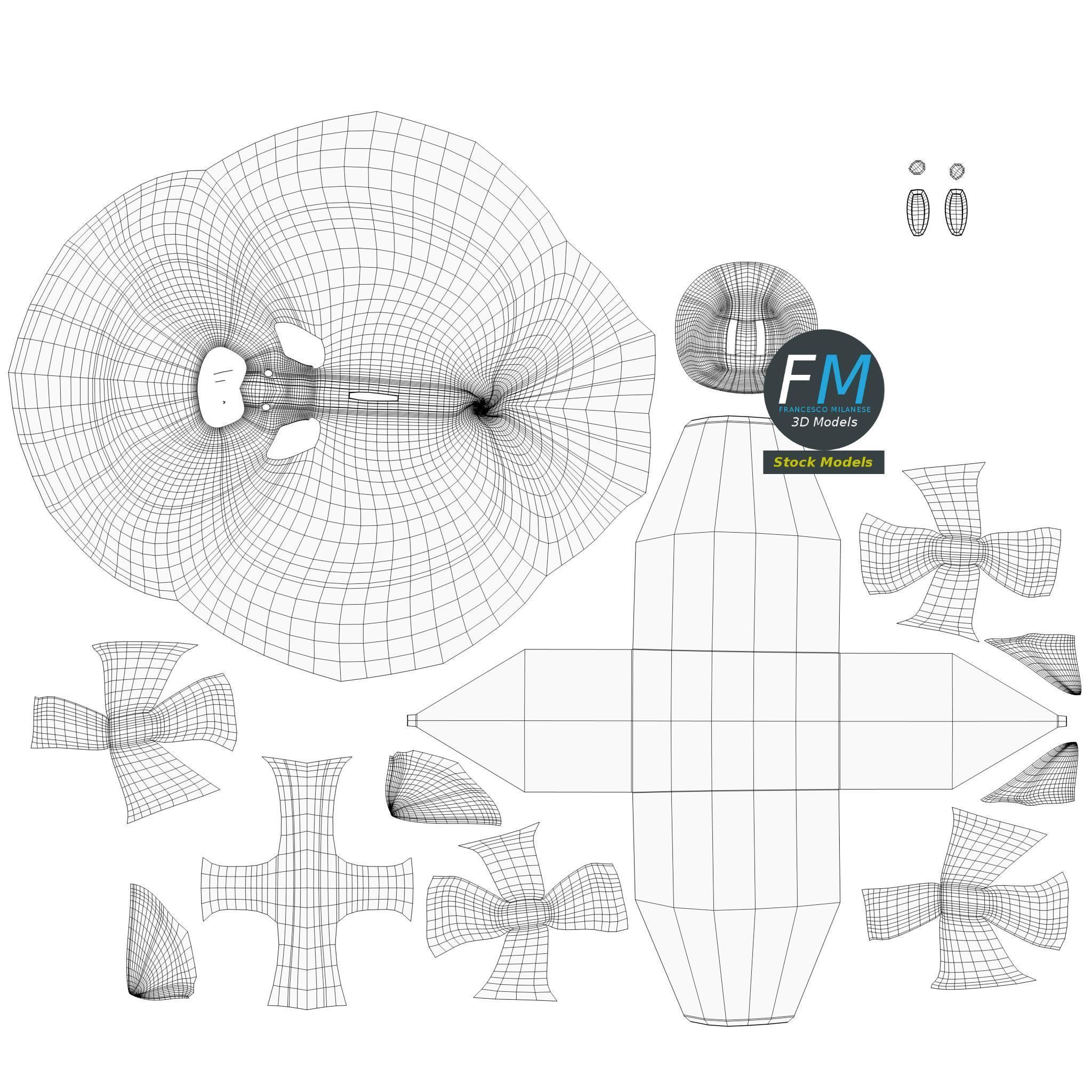 Piggy bank money box 3D model_11