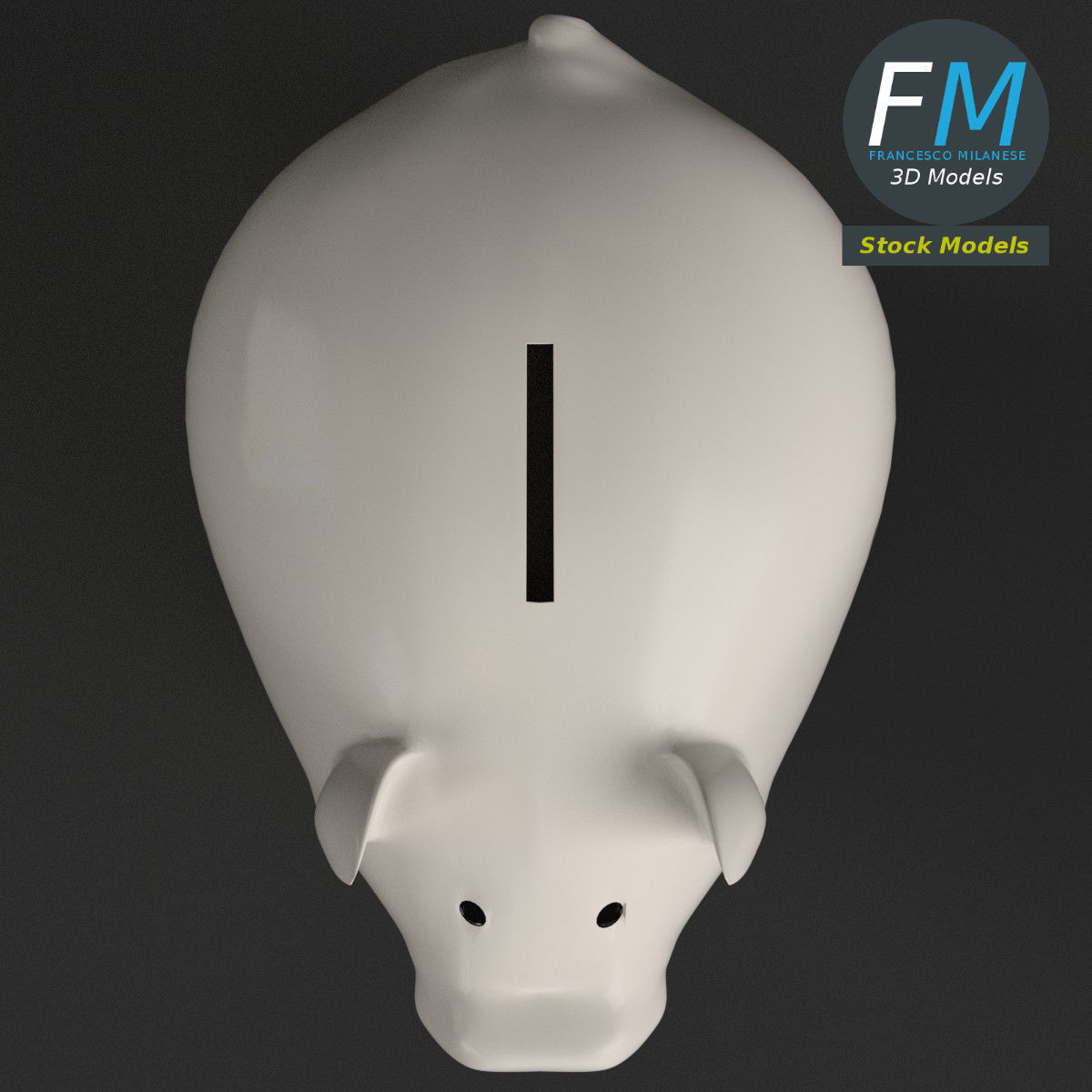 Piggy bank money box 3D model_6