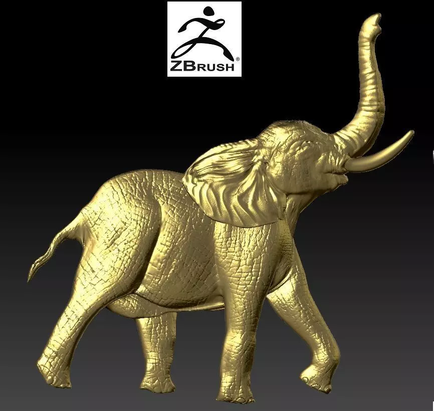 elephant relief 3D print model_0