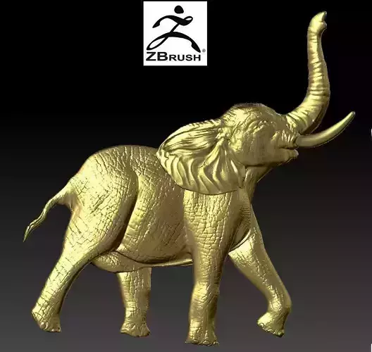 elephant relief 3D print model