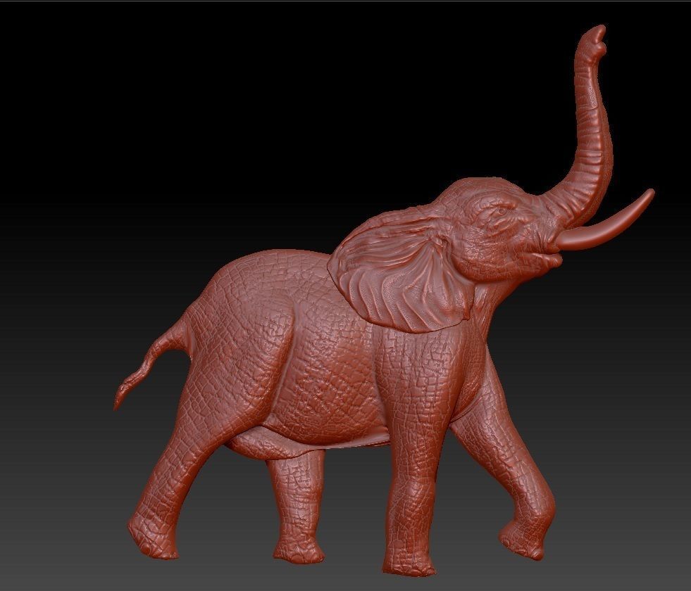 elephant relief 3D print model_1