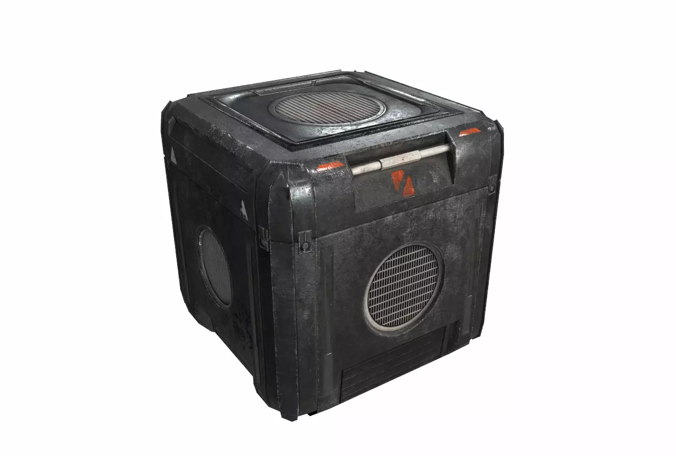 Sci Fi cargo crate 2 PBR Low-poly 3D model