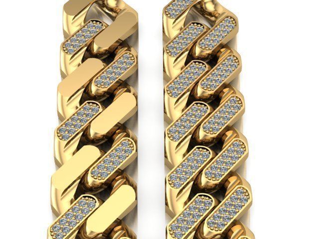 cuban chain  necklace bracelet STL  3D model_1