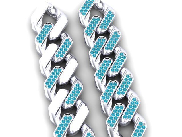 cuban chain  necklace bracelet STL  3D model_2