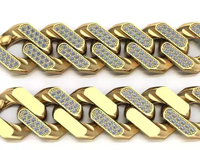 cuban chain  necklace bracelet STL 