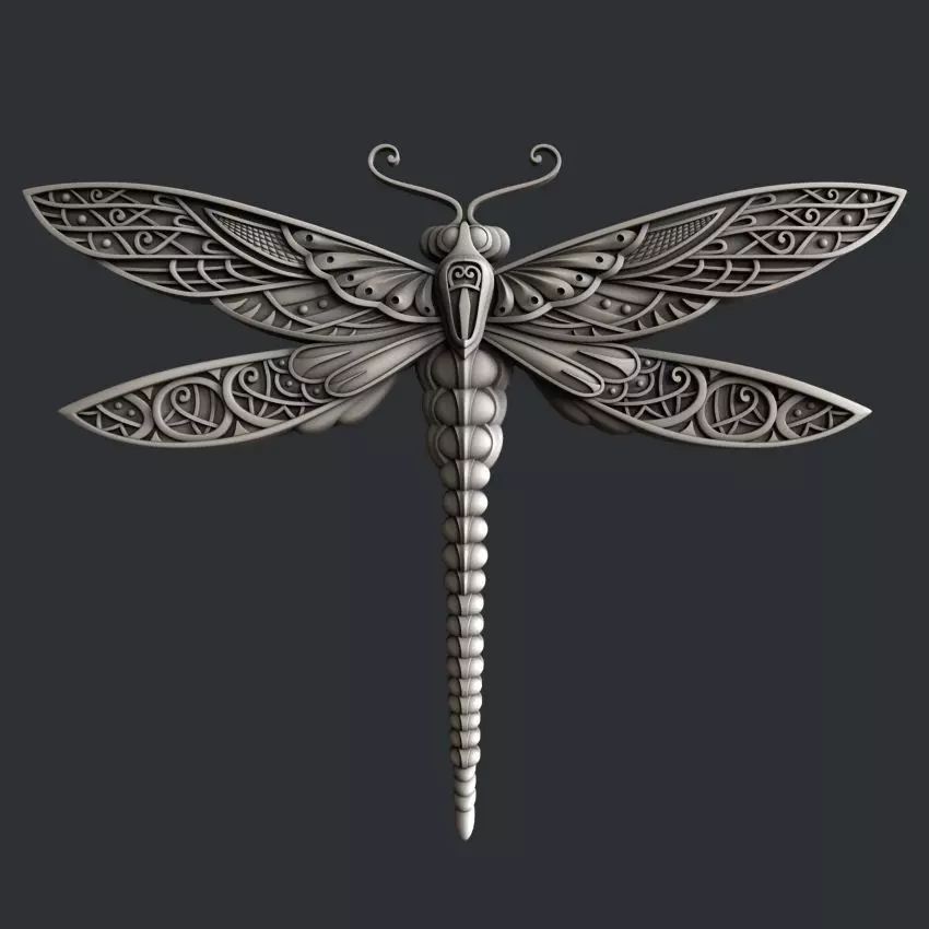 3d STL models for CNC router and 3d printer dragonfly 3D model_0