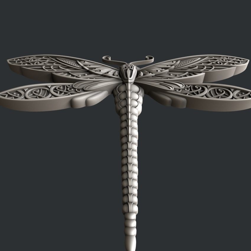 3d STL models for CNC router and 3d printer dragonfly 3D model_4