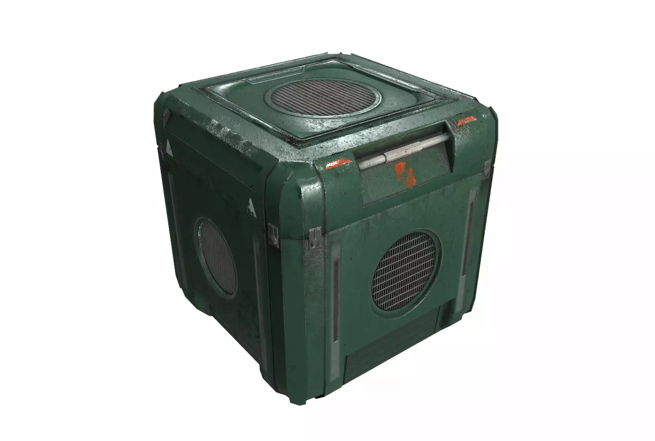 Sci Fi cargo crate 4 PBR Low-poly 3D model