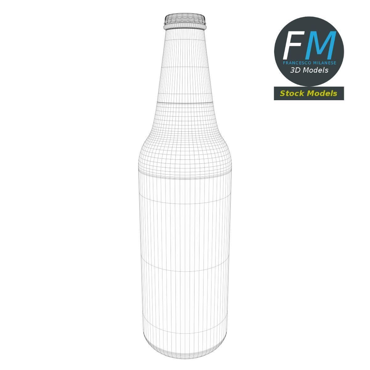 Empty beer bottle 3D model_7