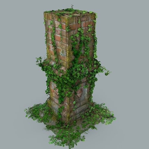 Old pillar  Low-poly 3D model