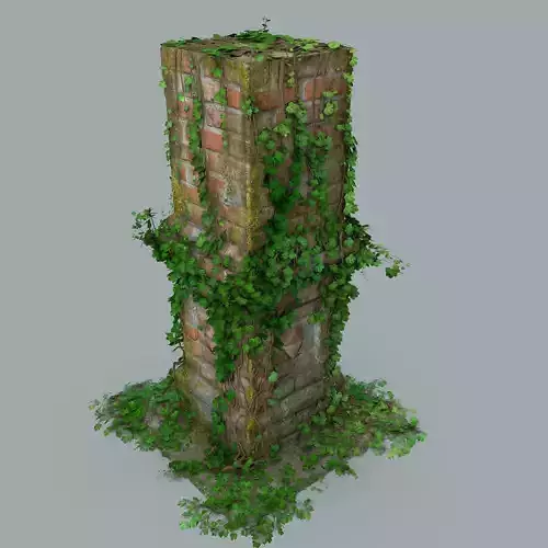 Old pillar  Low-poly 3D model