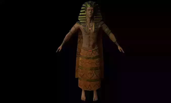 Pharaoh Entity rigged and animated Low-poly 3D model