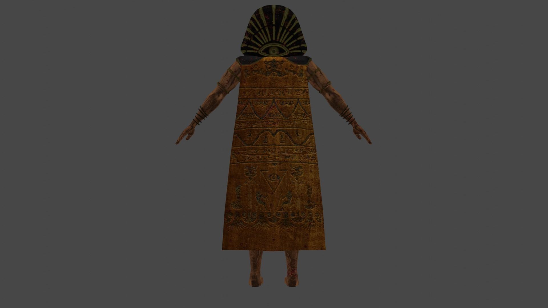 Pharaoh Entity rigged and animated Low-poly 3D model_10