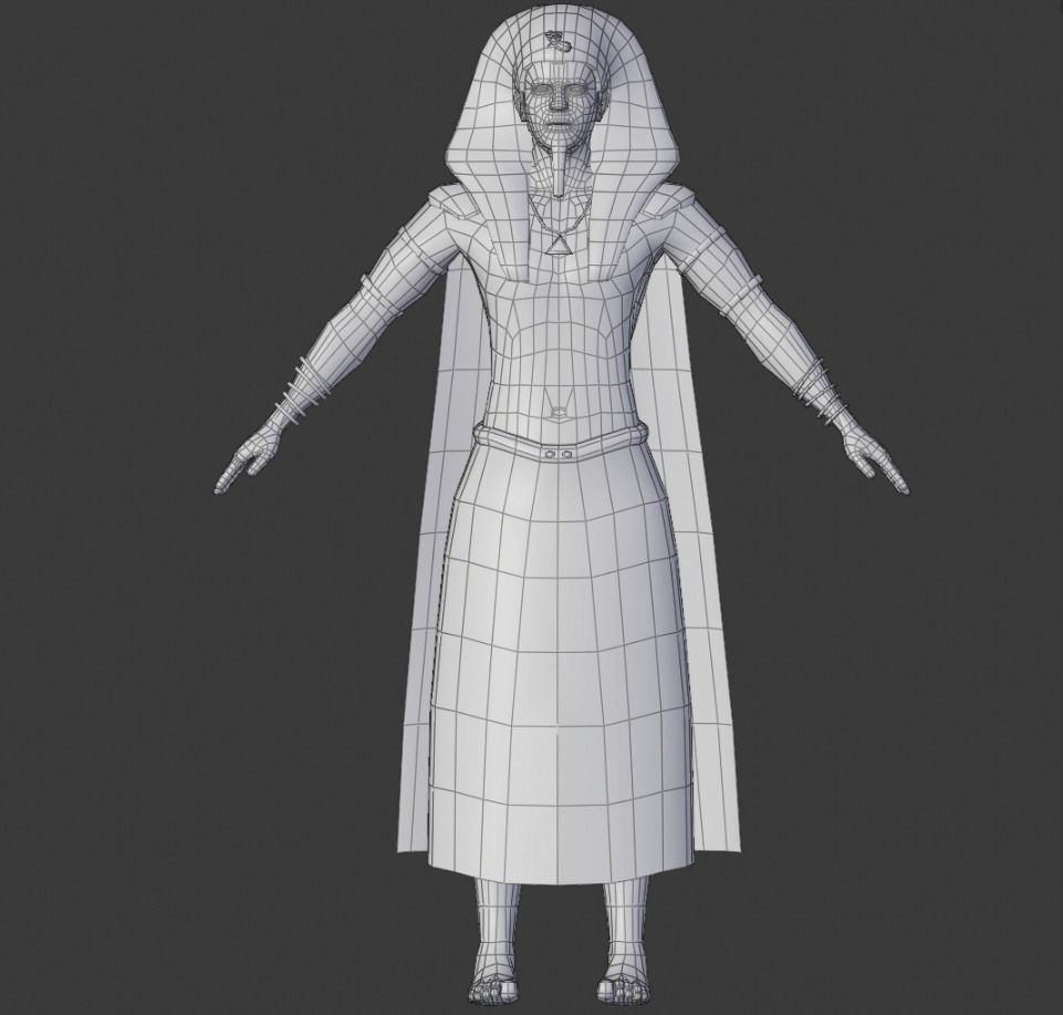 Pharaoh Entity rigged and animated Low-poly 3D model_7