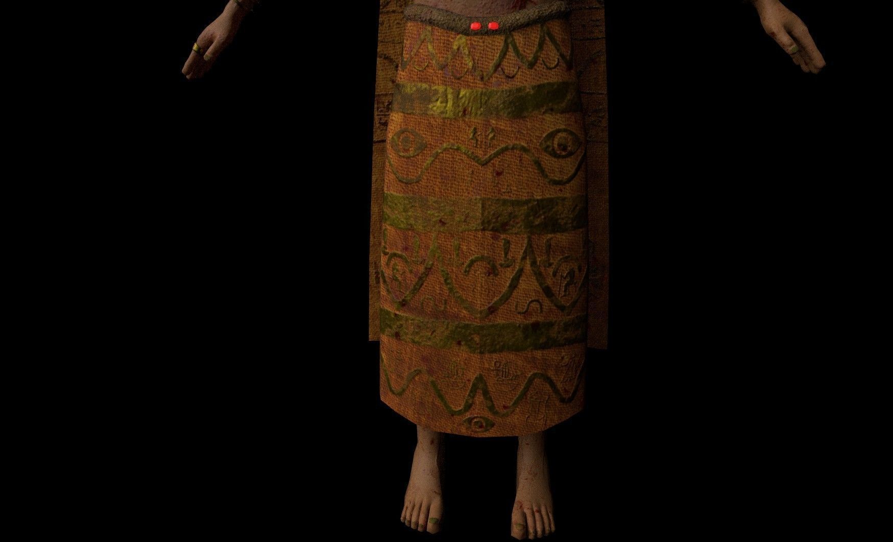 Pharaoh Entity rigged and animated Low-poly 3D model_5