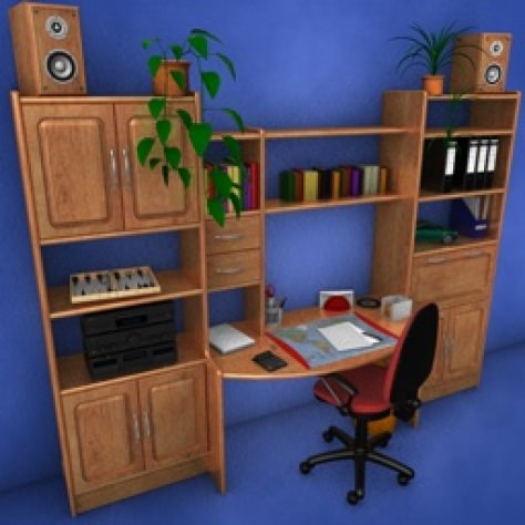 JH-CAD-interior-library glass container with sand in it 3D model_7