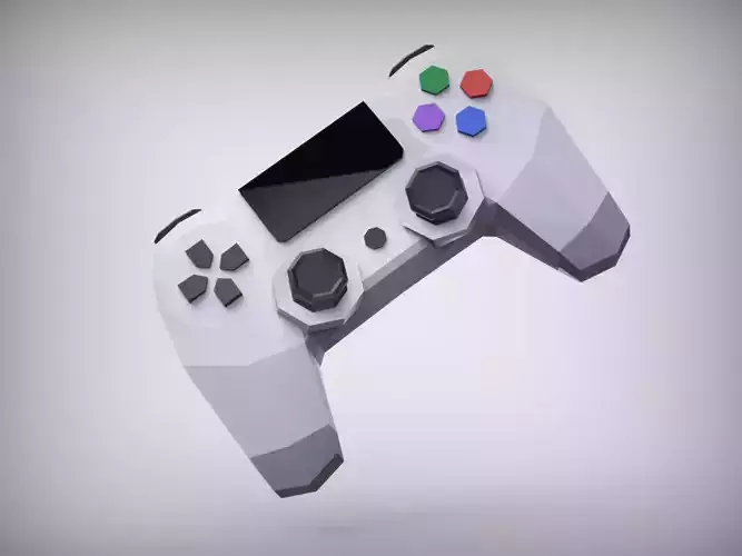 Play Station controller joystick Low-poly 3D model