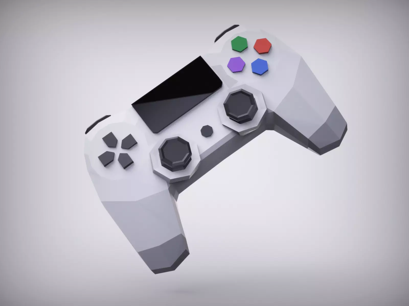 Play Station controller joystick Low-poly 3D model_0