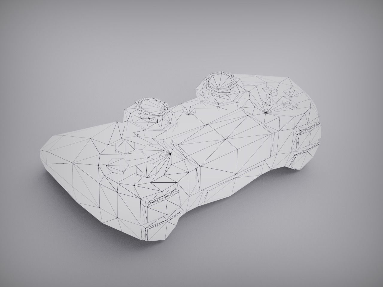 Play Station controller joystick Low-poly 3D model_10