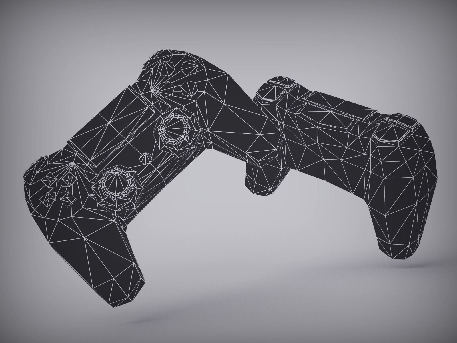 Play Station controller joystick Low-poly 3D model_5
