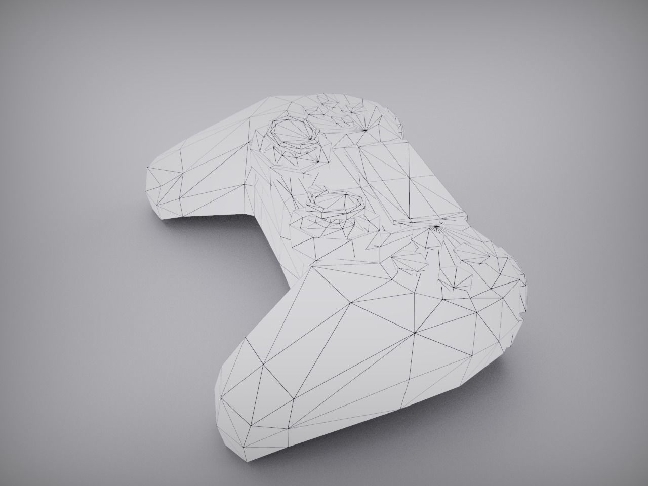 Play Station controller joystick Low-poly 3D model_8