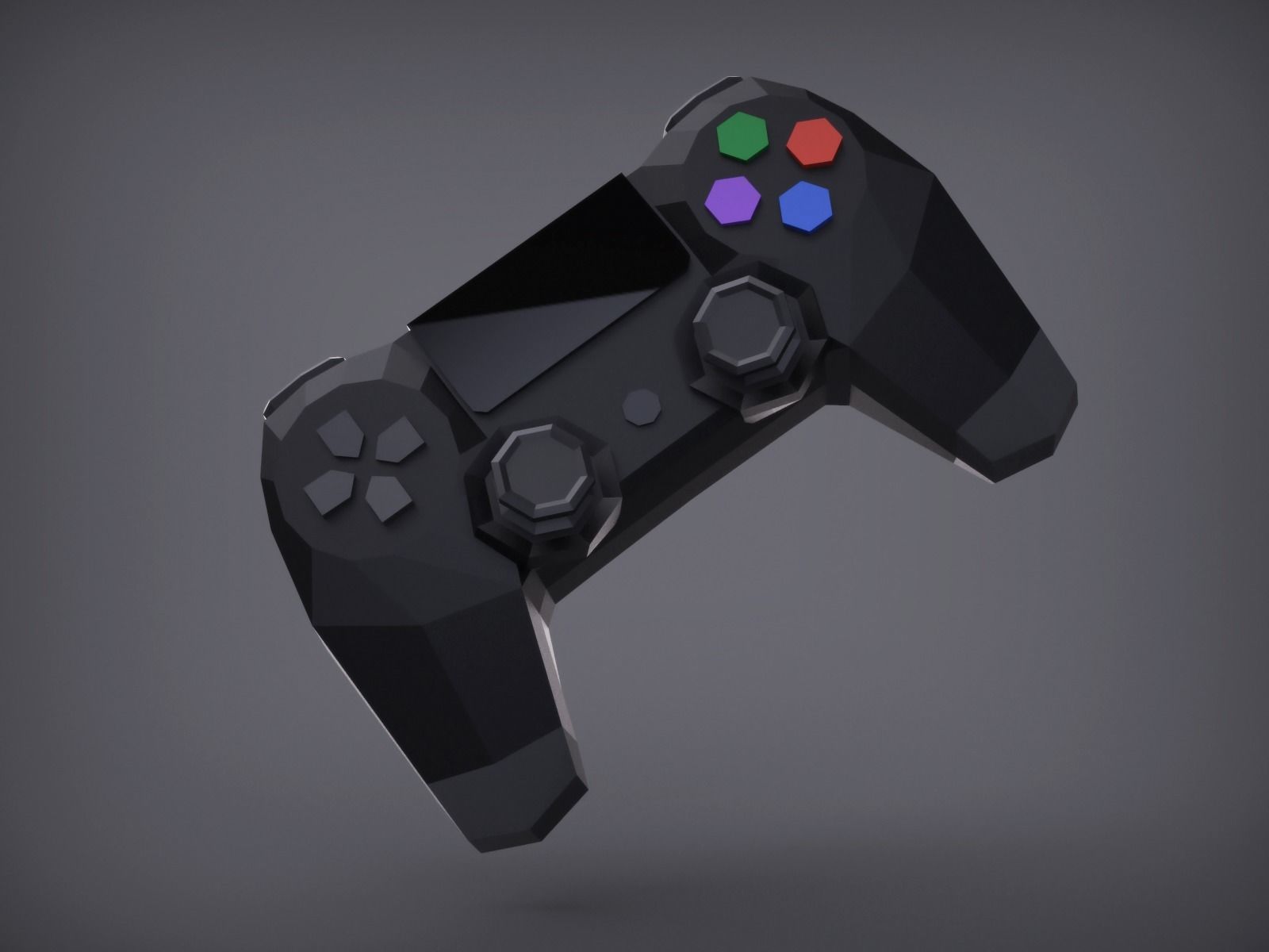 Play Station controller joystick Low-poly 3D model_2