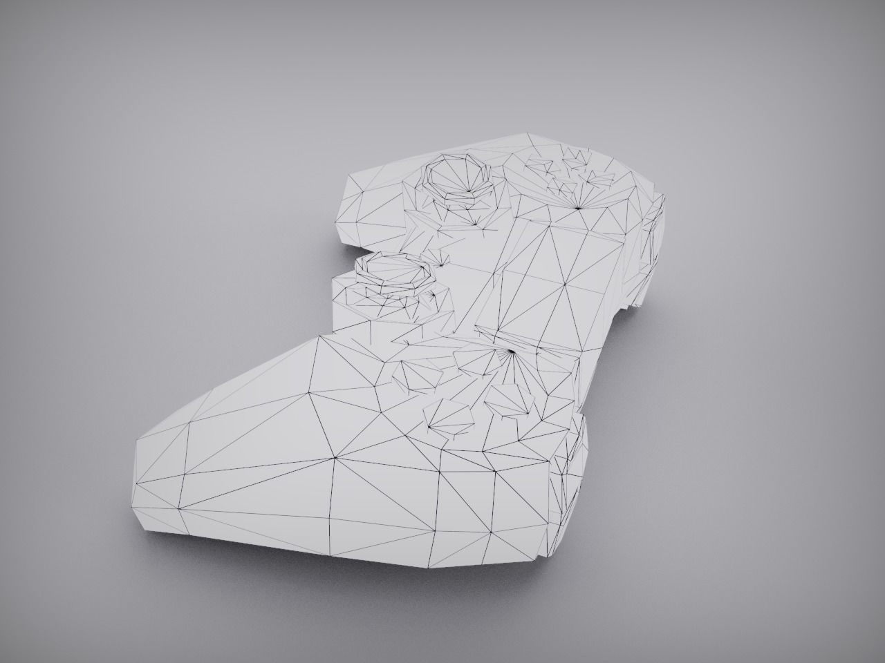 Play Station controller joystick Low-poly 3D model_9