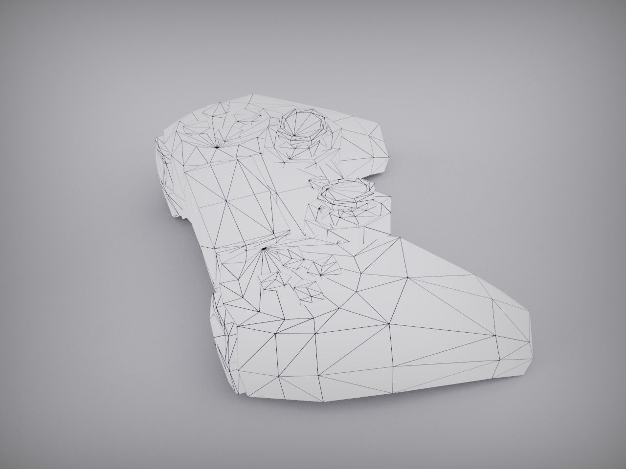 Play Station controller joystick Low-poly 3D model_13