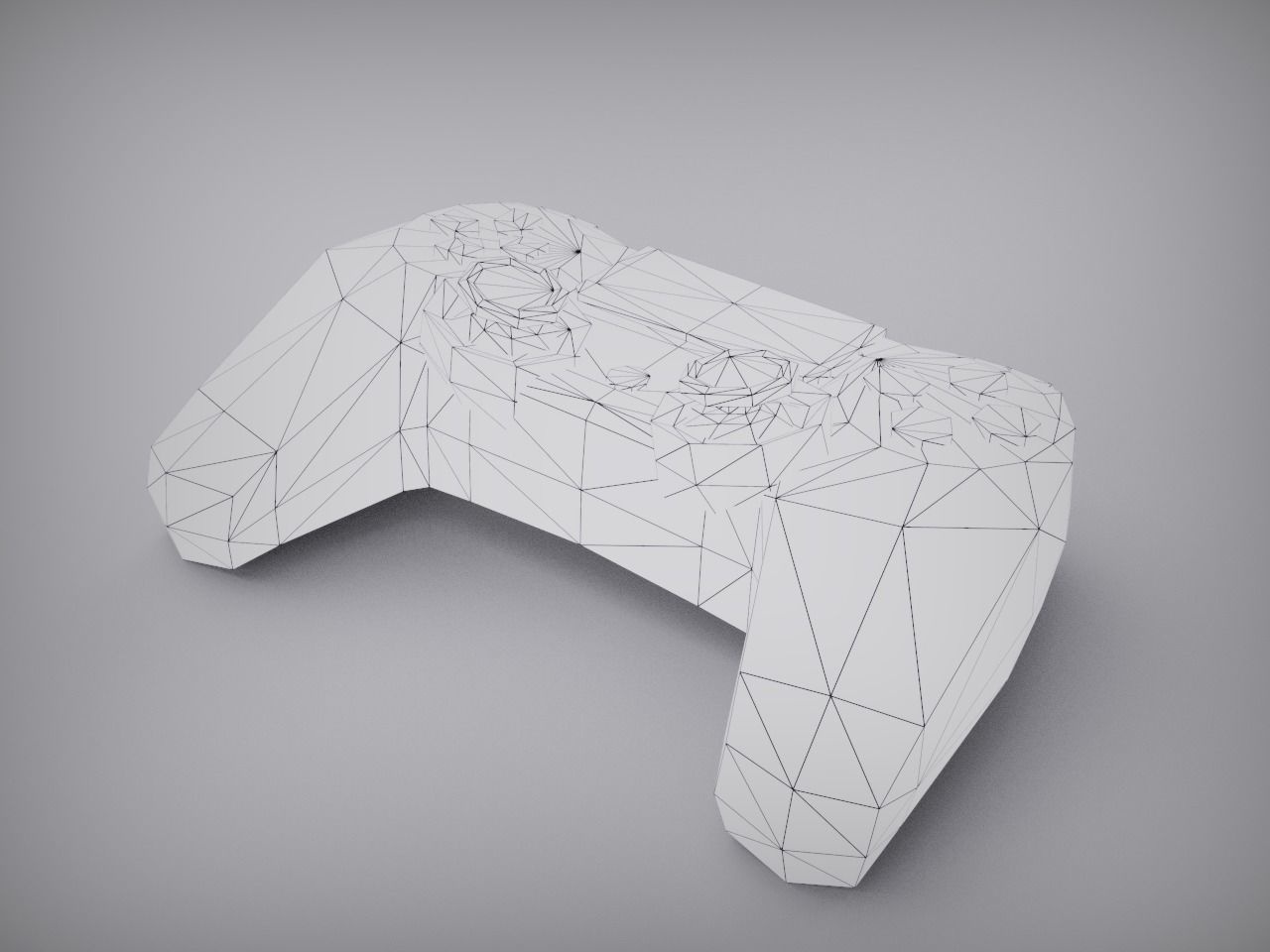 Play Station controller joystick Low-poly 3D model_7