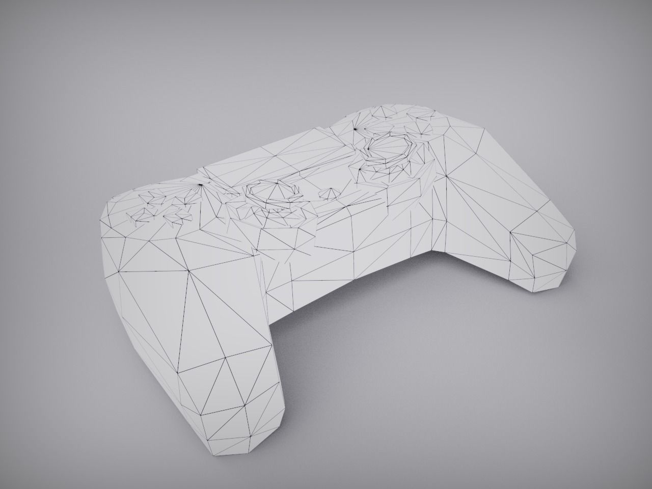 Play Station controller joystick Low-poly 3D model_15